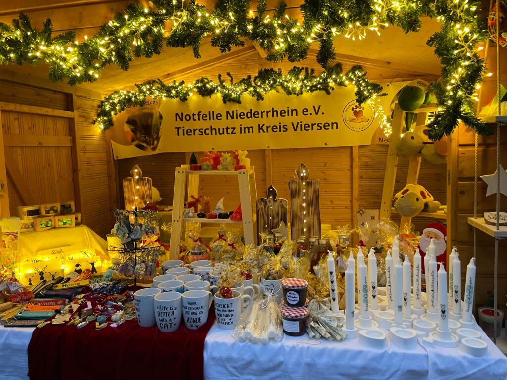 Weihnachtsmarktstand der Notfelle Niederrhein