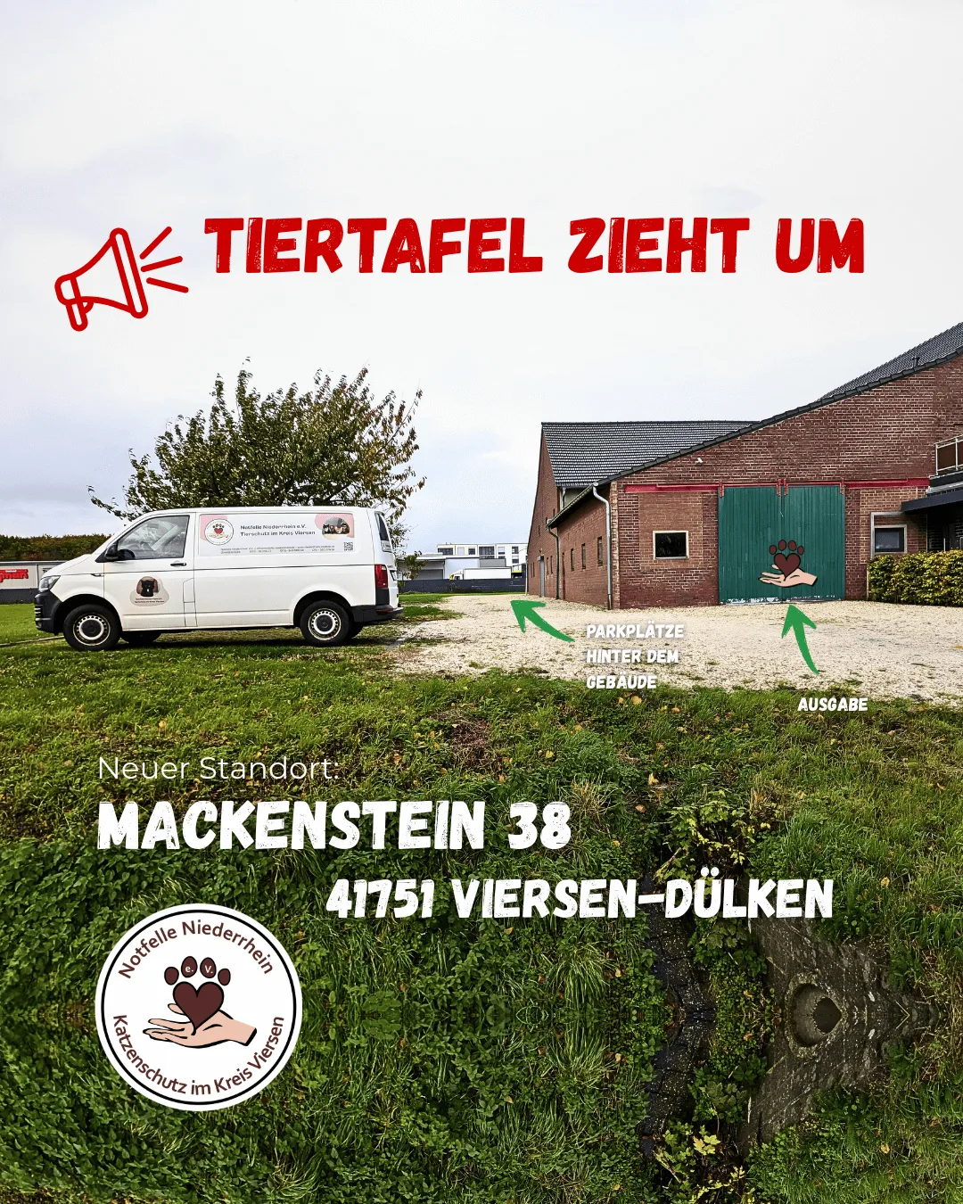 Die Tiertafel der Notfelle Niederrhein e.V. zieht um – ein neues Zuhause für mehr Hilfe und Herz